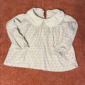 Lila and Hayes White and Pink Long Sleeve Christmas WreathTop